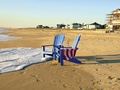 blue chairs on beach